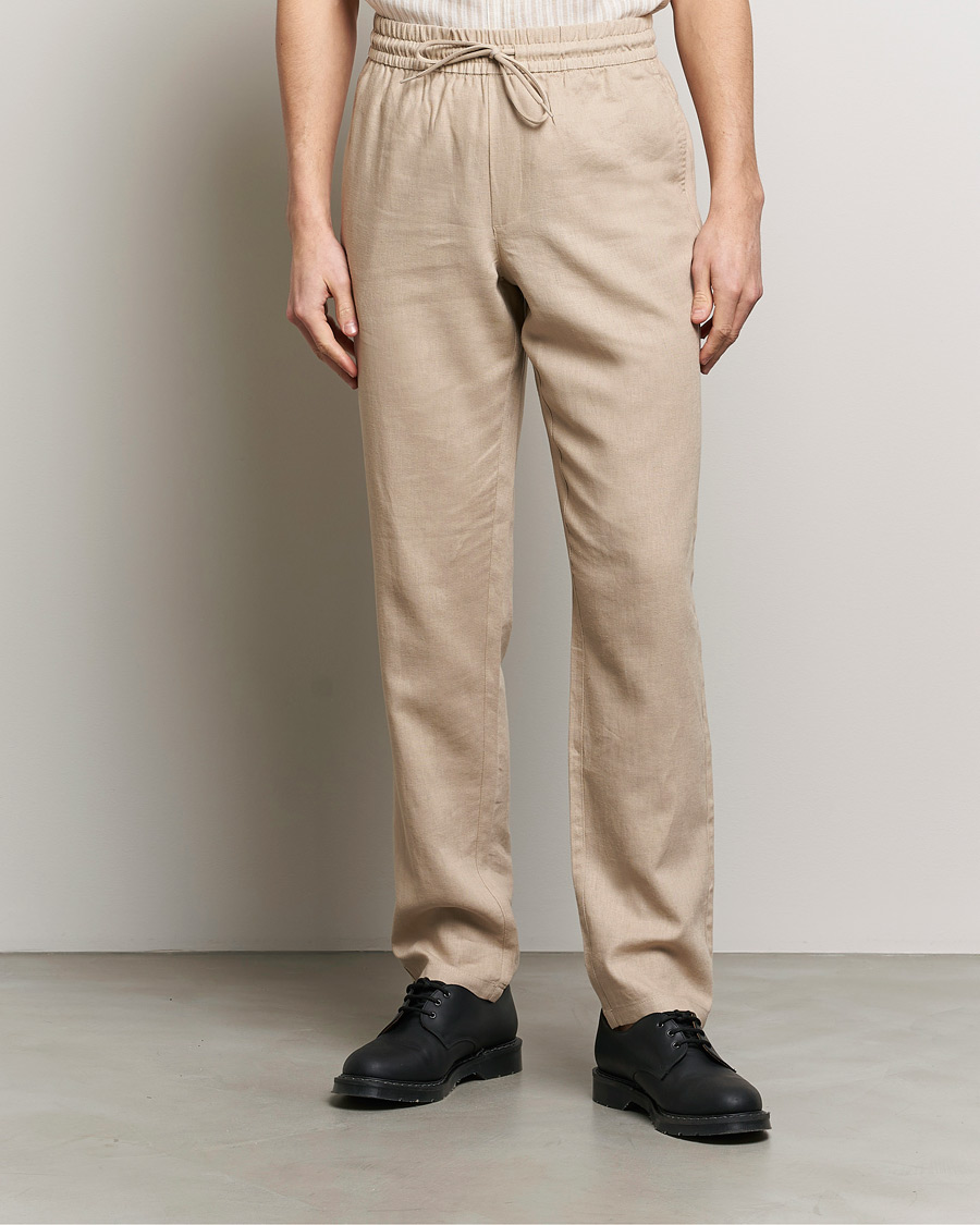 Heren | LES DEUX | LES DEUX | Patrick Linen Pants Light Desert Sand