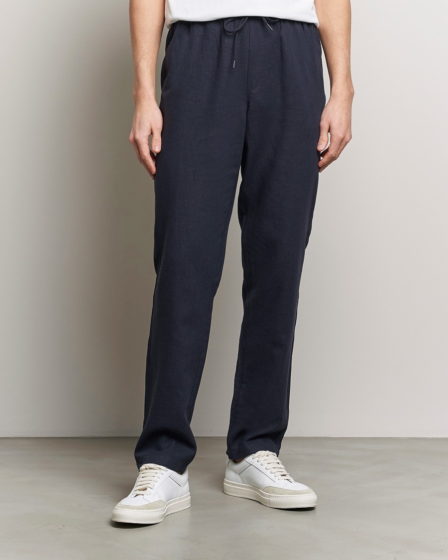 Heren | Linnen broeken | LES DEUX | Patrick Linen Pants Dark Navy