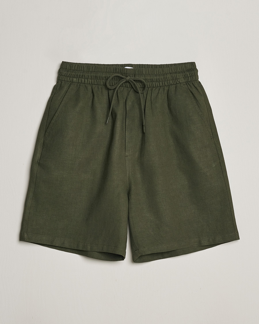 Heren | Korte broek | LES DEUX | Otto Linen Shorts Forrest Green