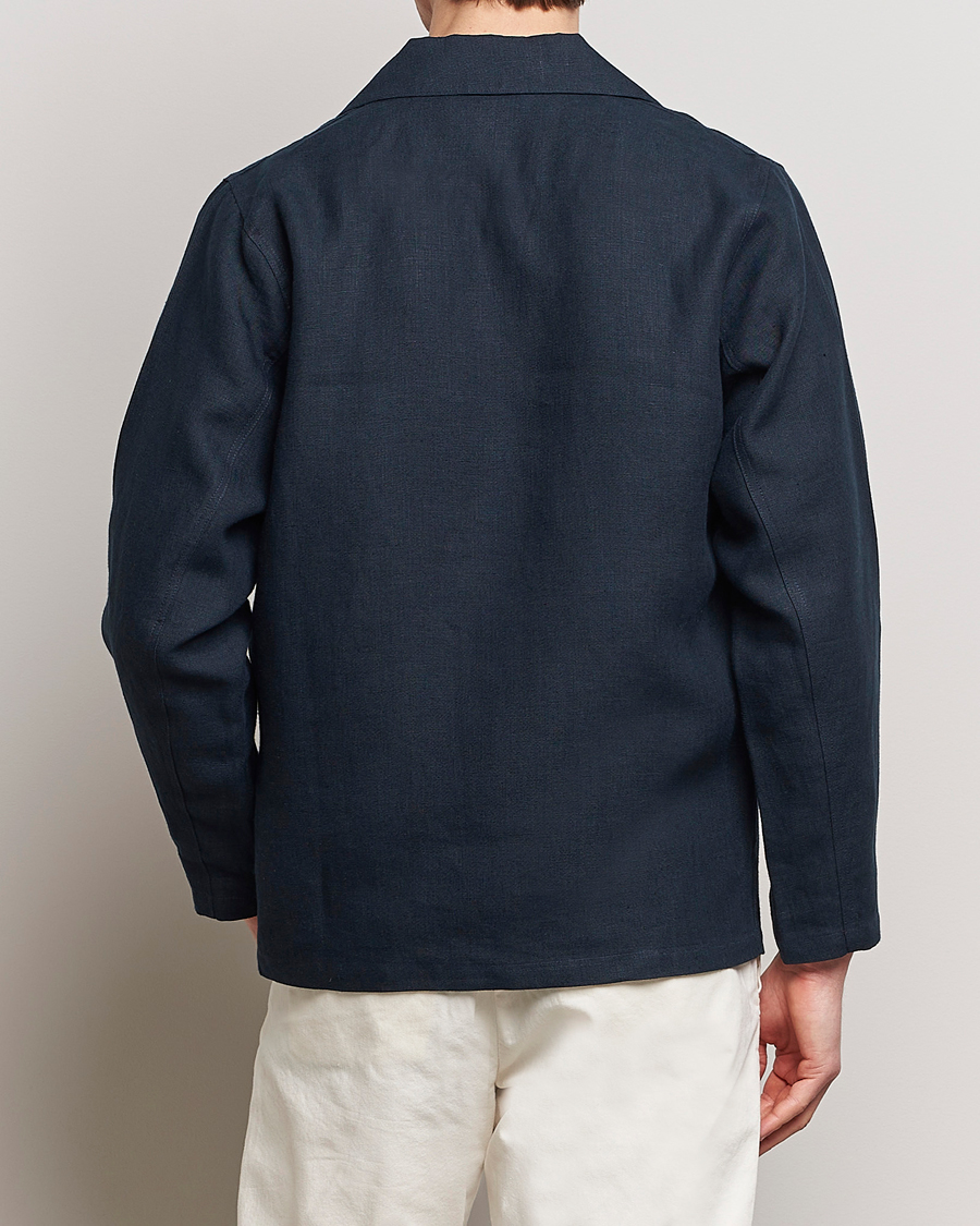 Heren | Overhemden | Peregrine | Grange Linen Shacket Navy