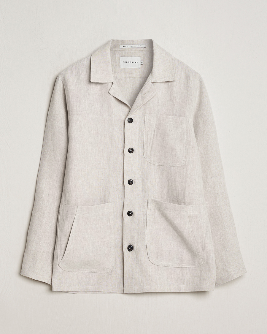 Heren | Overhemden | Peregrine | Grange Linen Shacket Natural