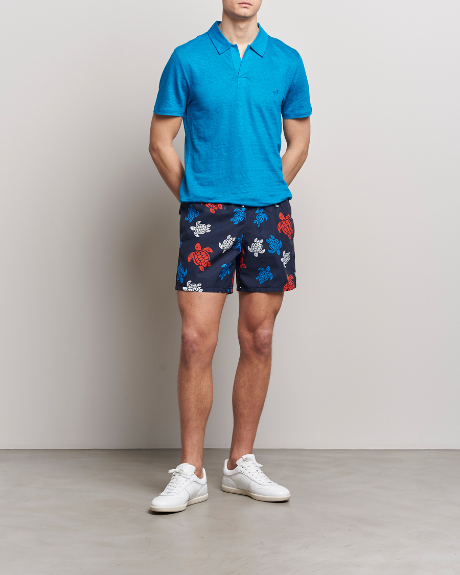 Heren | Zwembroek | Vilebrequin | Moorea Printed Swimshorts Bleu Marine