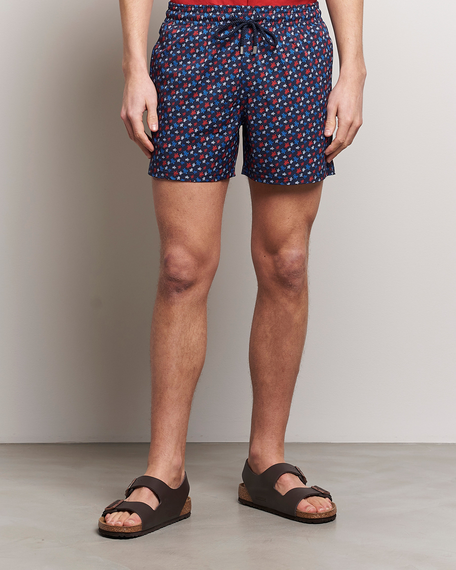 Heren |  | Vilebrequin | Moorea Printed Swimshorts Bleu Marine