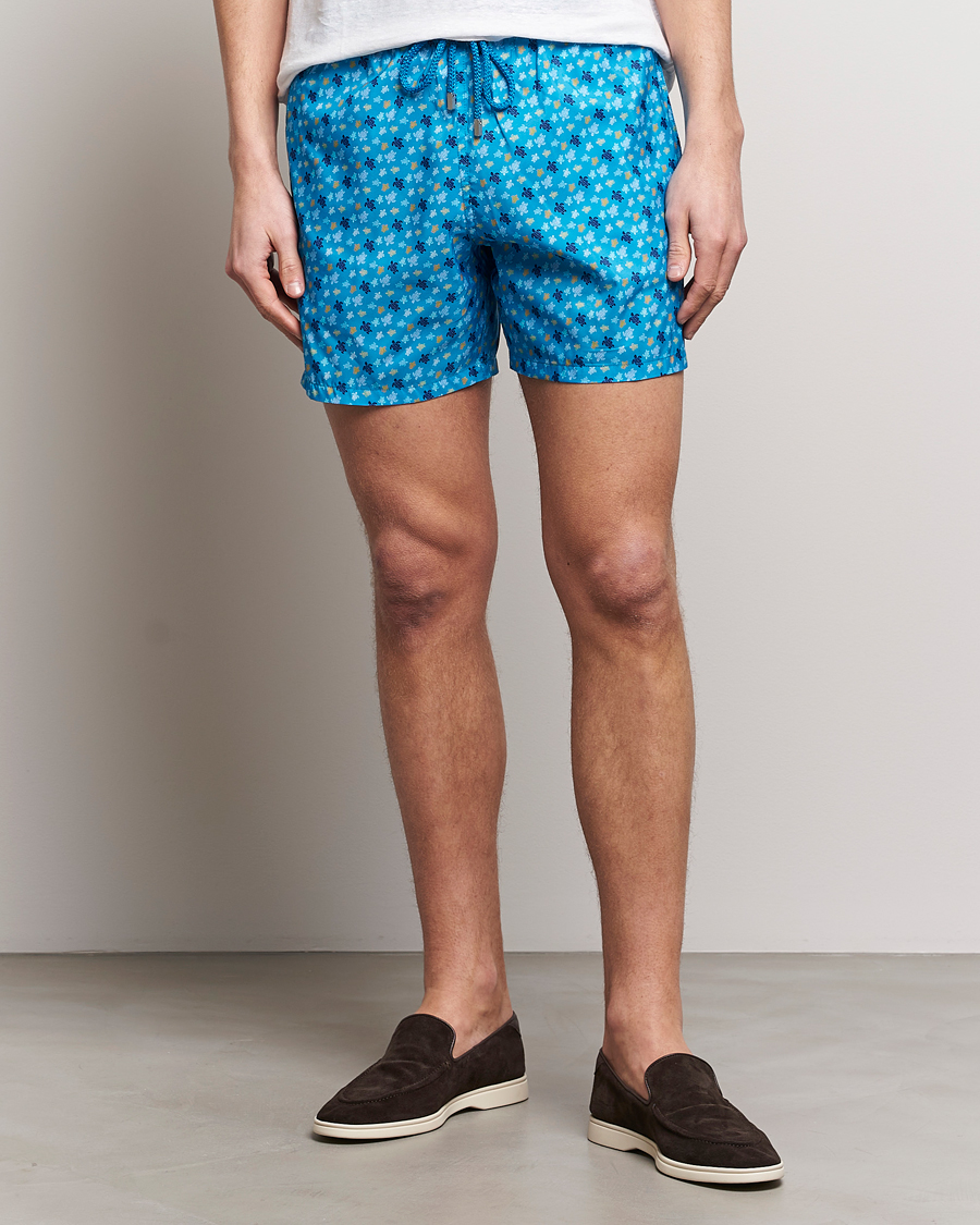 Heren | Zwembroek | Vilebrequin | Mahina Printed Swimshorts Bleu Hawaii