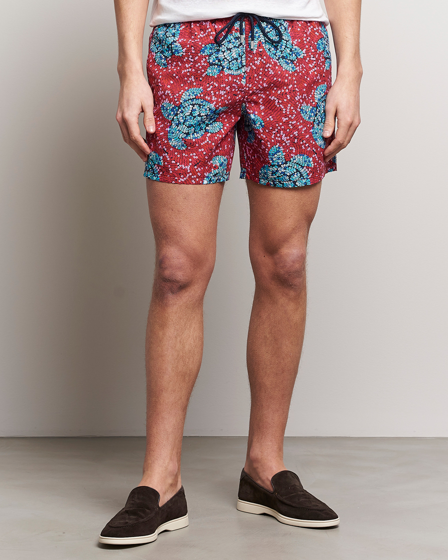 Heren | Vilebrequin | Vilebrequin | Moorea Printed Swimshorts Merlot