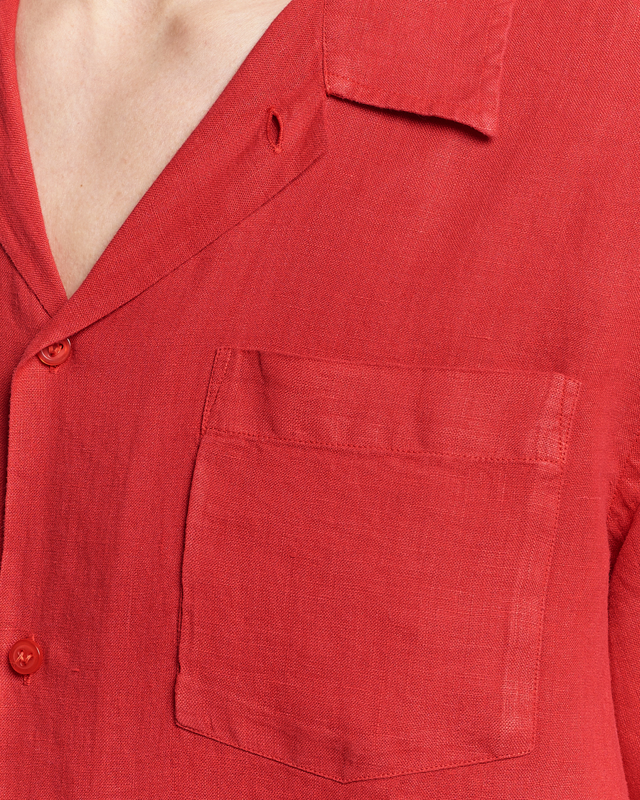 Heren | Overhemden | Vilebrequin | Carhli Resort Short Sleeve Shirt Mouline Rouge