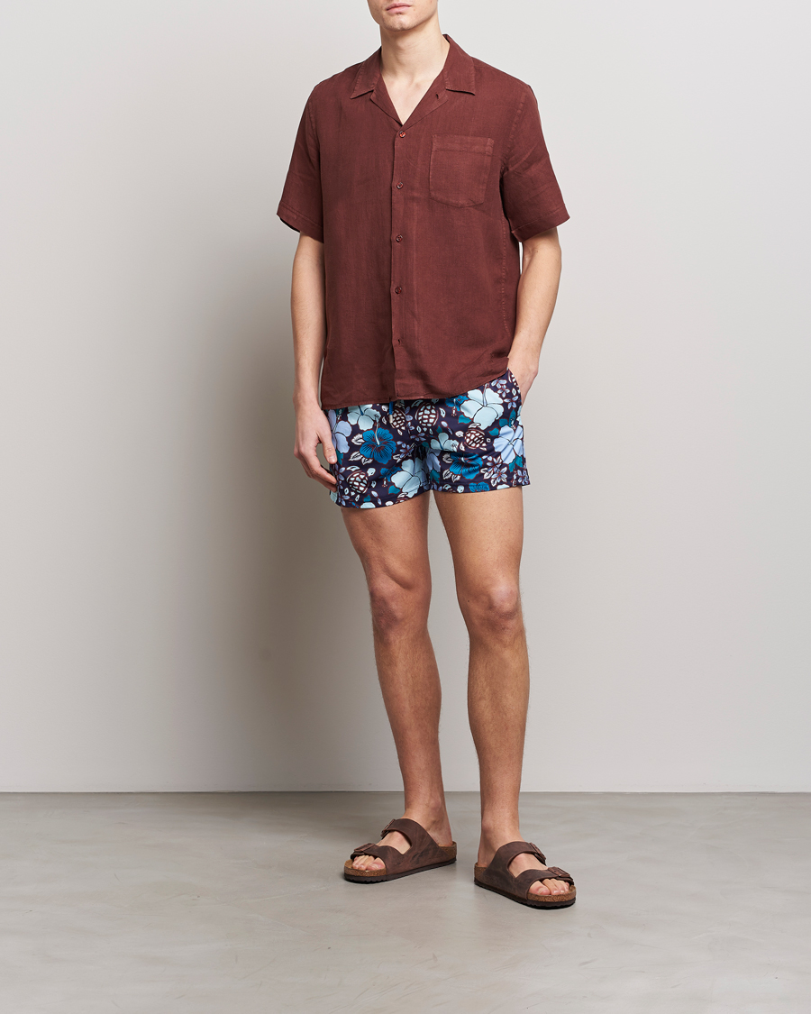 Heren | Overhemden | Vilebrequin | Carhli Resort Short Sleeve Shirt Acajou