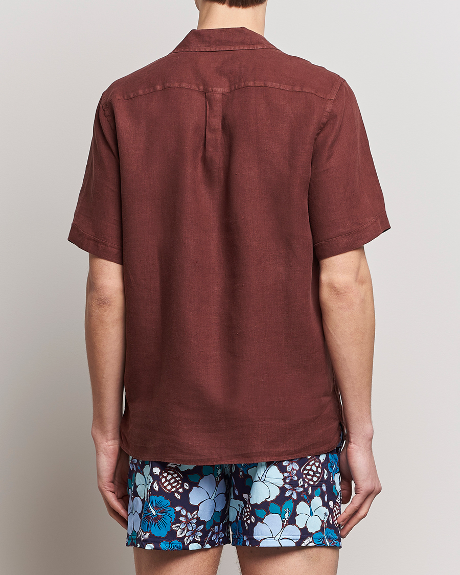 Heren | Overhemden | Vilebrequin | Carhli Resort Short Sleeve Shirt Acajou