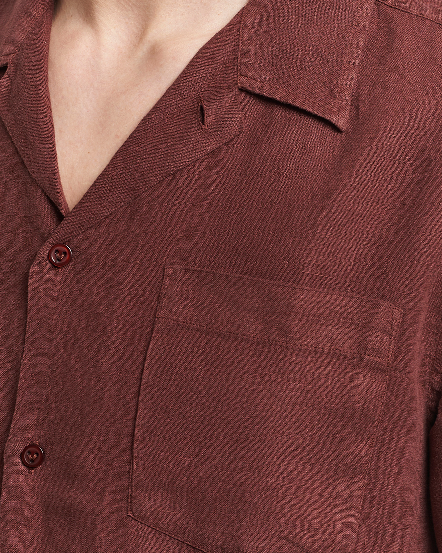 Heren | Overhemden | Vilebrequin | Carhli Resort Short Sleeve Shirt Acajou