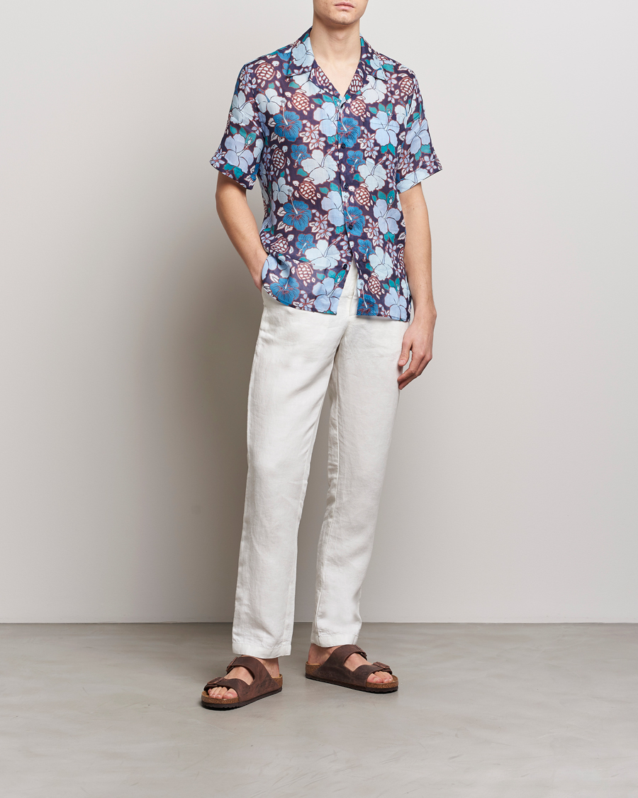 Heren | Overhemden | Vilebrequin | Carhli Resort Short Sleeve Shirt Minuit