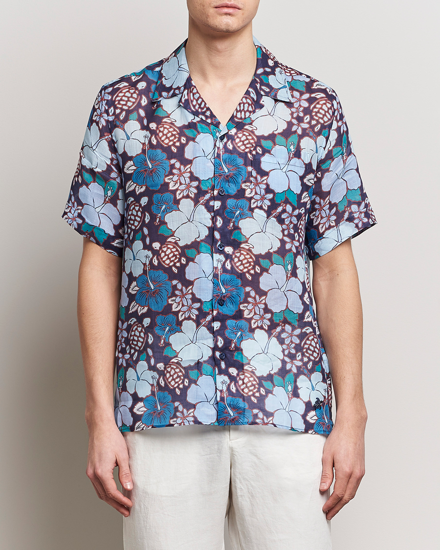 Heren | Overhemden | Vilebrequin | Carhli Resort Short Sleeve Shirt Minuit