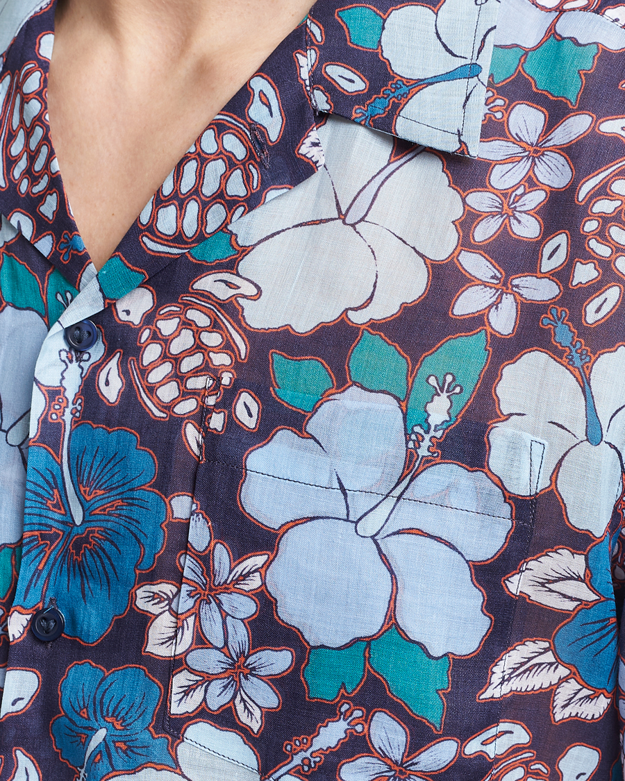 Heren | Overhemden | Vilebrequin | Carhli Resort Short Sleeve Shirt Minuit