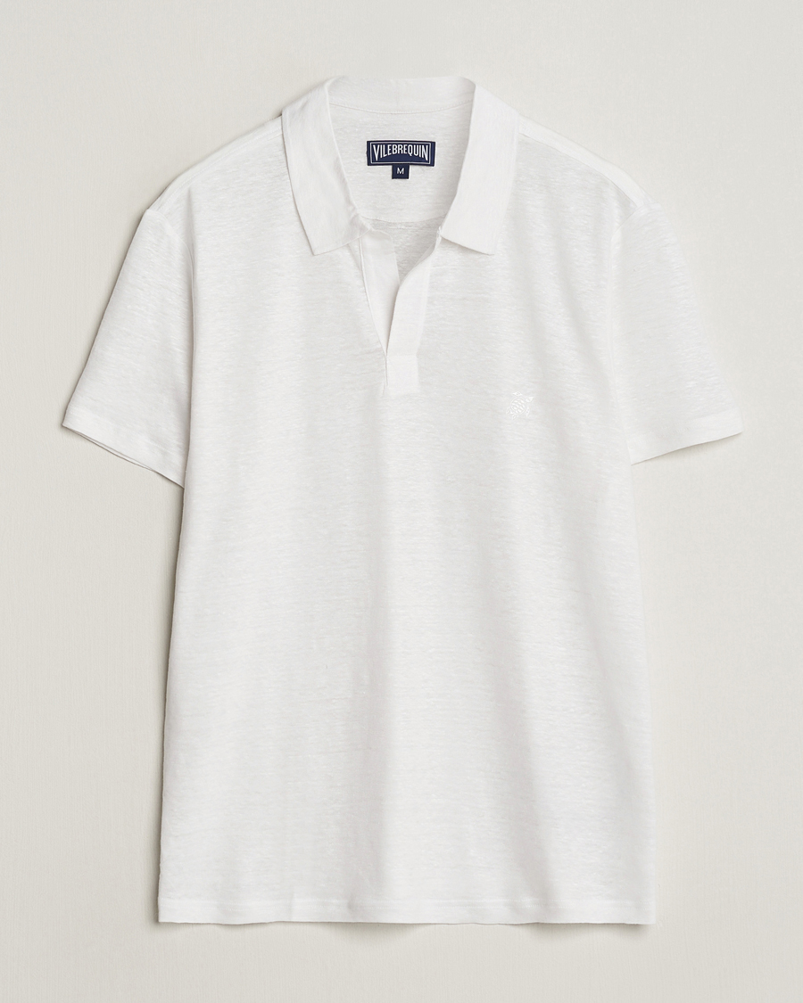 Heren | Polo's | Vilebrequin | Pyramid Linen Jersey Polo Blanc