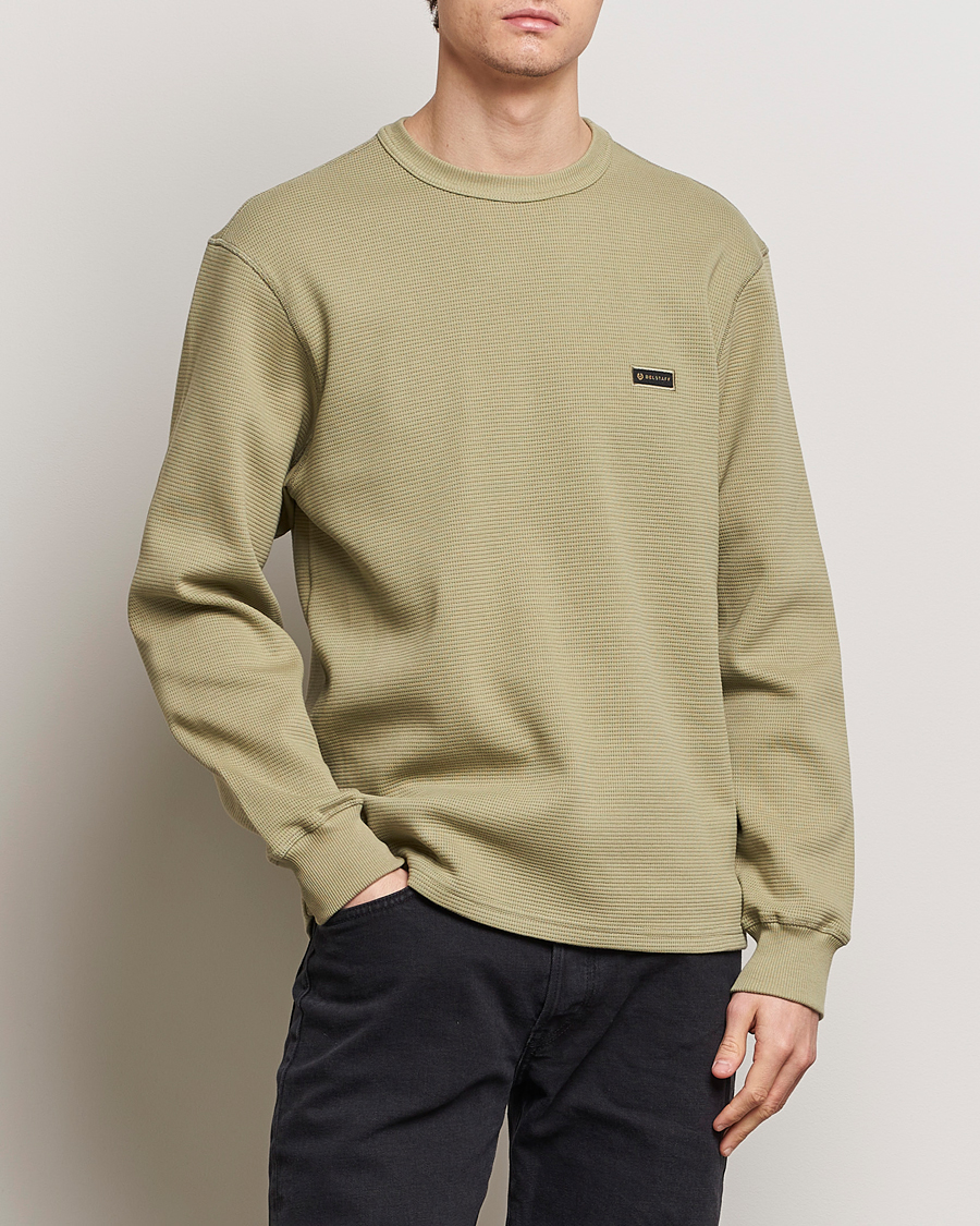 Heren |  | Belstaff | Tarn Long Sleeve Waffle Sweatshirt  Aloe