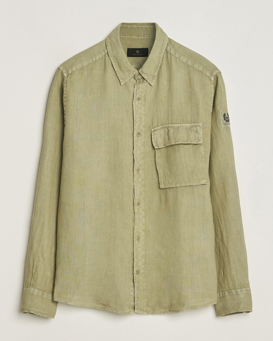 Heren | Overhemden | Belstaff | Scale Linen Pocket Shirt Aloe