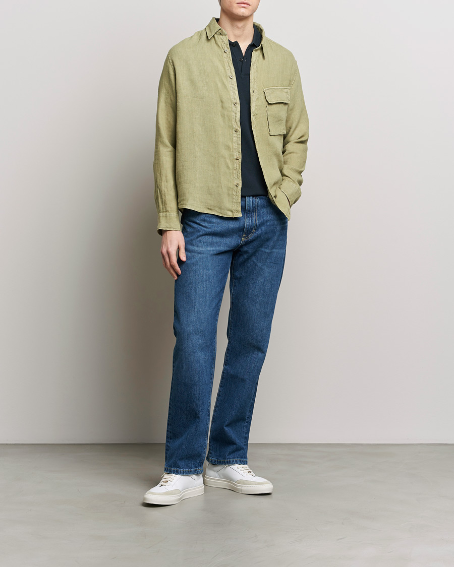 Heren | Overhemden | Belstaff | Scale Linen Pocket Shirt Aloe