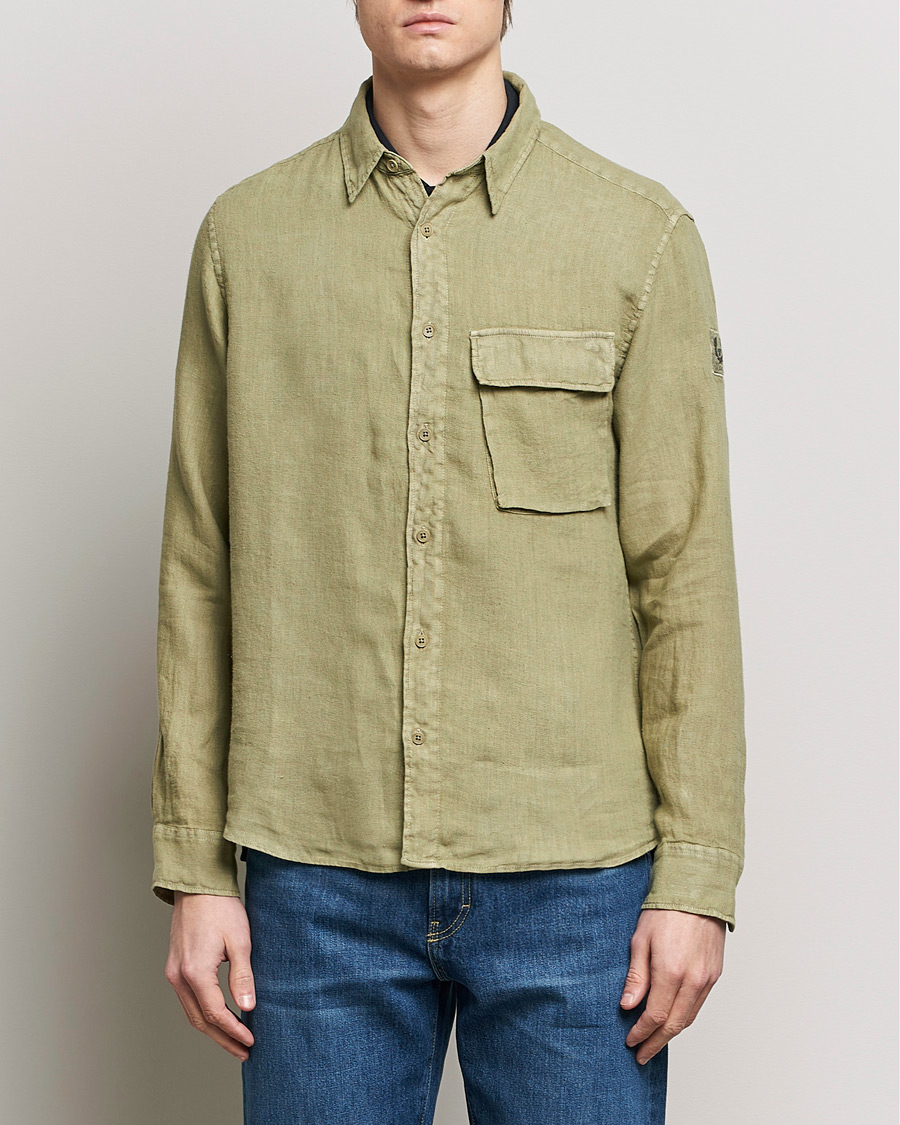 Heren | Kleding | Belstaff | Scale Linen Pocket Shirt Aloe