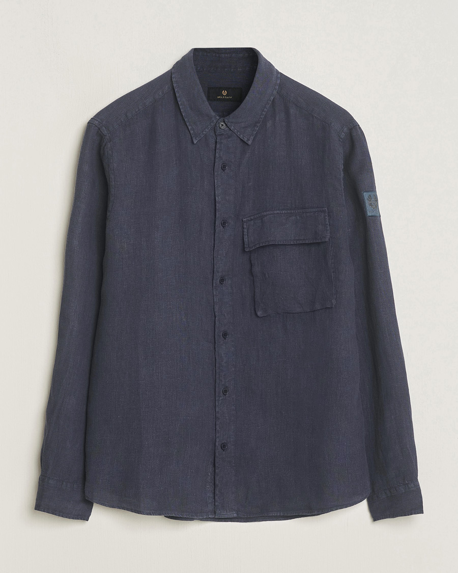 Heren | Overhemden | Belstaff | Scale Linen Pocket Shirt Dark Ink