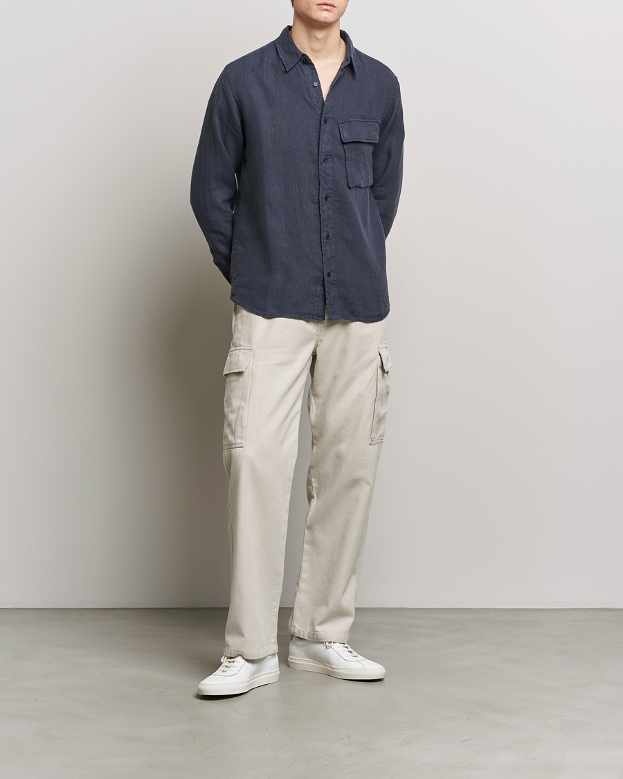 Heren | Overhemden | Belstaff | Scale Linen Pocket Shirt Dark Ink