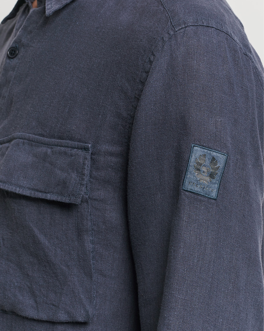 Heren | Overhemden | Belstaff | Scale Linen Pocket Shirt Dark Ink