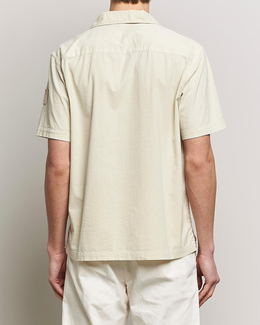 Heren | Overhemden | Belstaff | Caster Short Sleeve Seersucker Shirt Beige