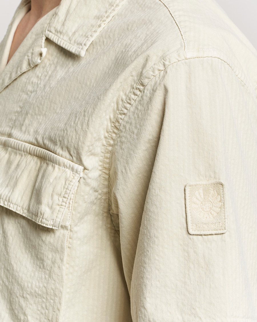 Heren | Overhemden | Belstaff | Caster Short Sleeve Seersucker Shirt Beige