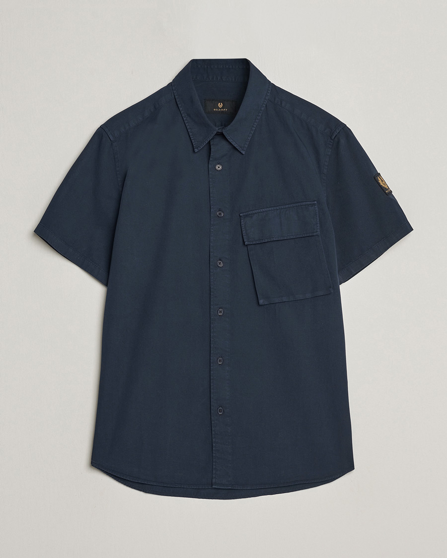 Heren | Overhemden | Belstaff | Scale Short Sleeve Cotton Shirt Dark Ink