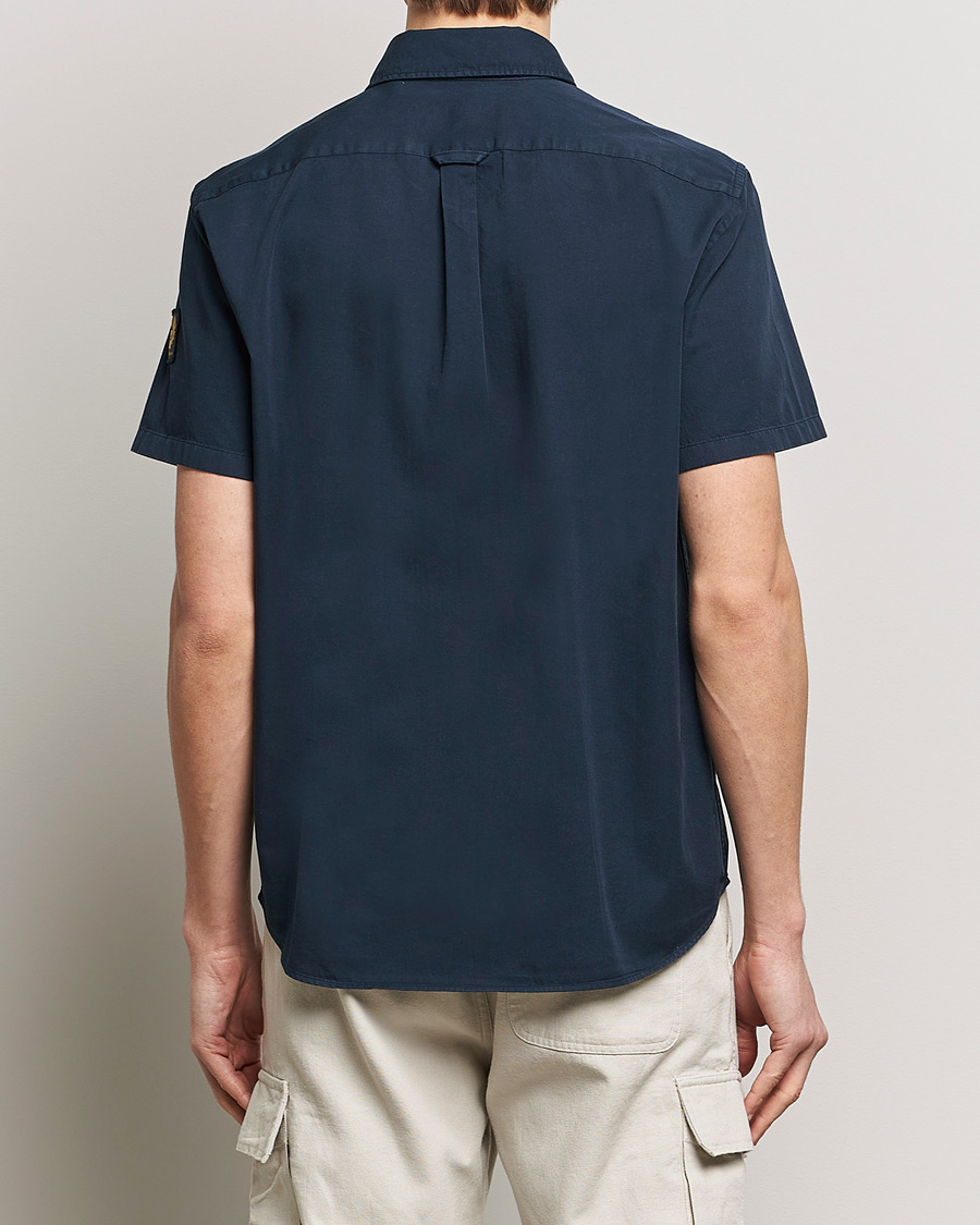 Heren | Overhemden | Belstaff | Scale Short Sleeve Cotton Shirt Dark Ink