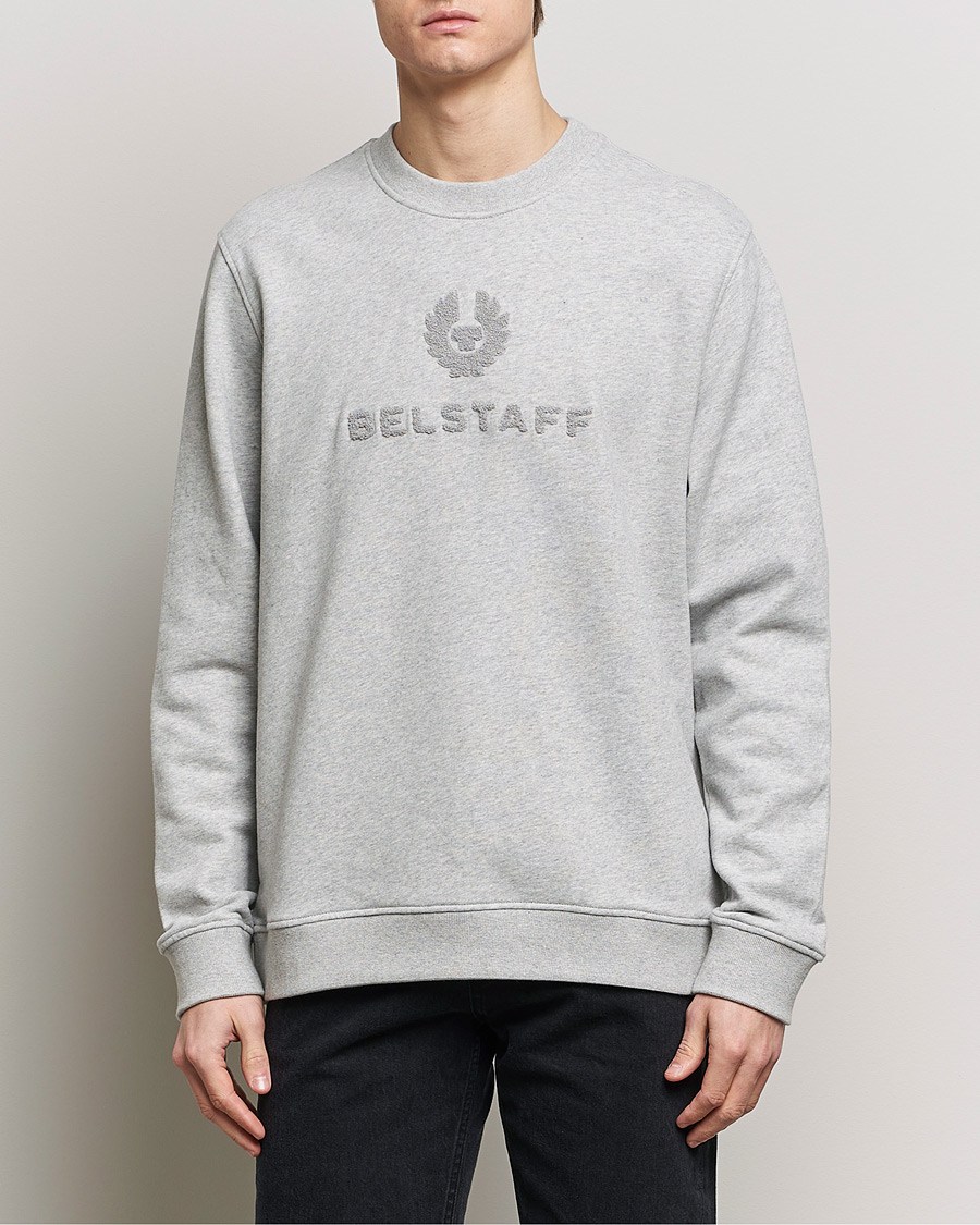Heren | Best of British | Belstaff | Varsity Logo Sweatshirt Old Silver Heather