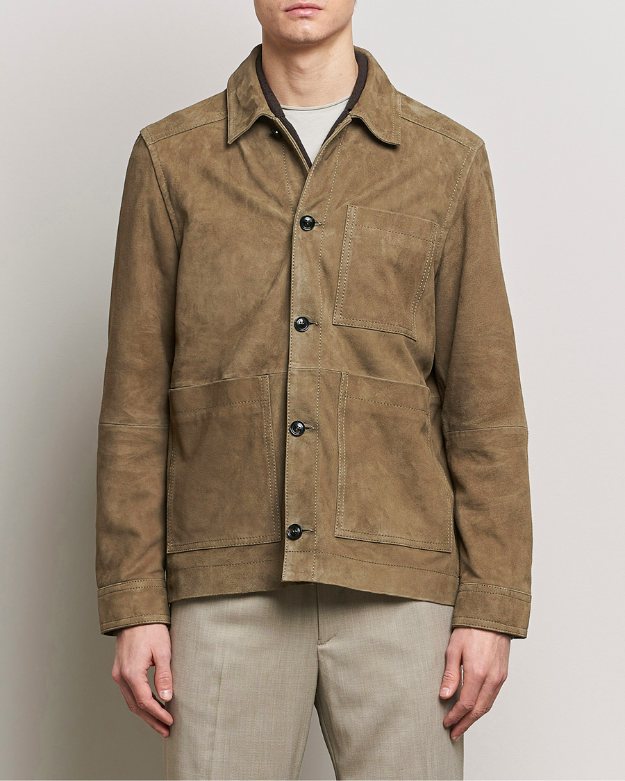 Heren | Leren jassen | J.Lindeberg | Walt Suede Jacket Walnut