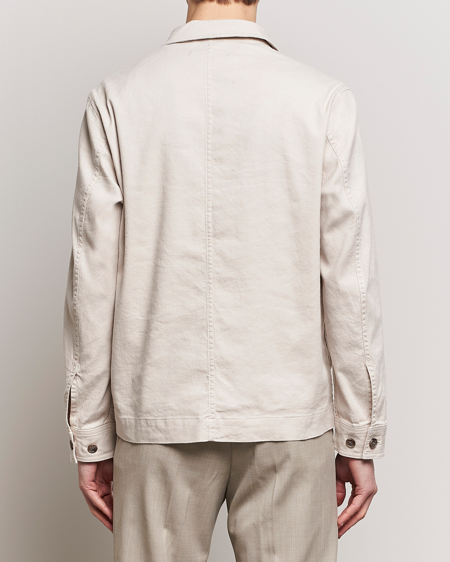Heren | Overhemden | J.Lindeberg | Errol Linen/Cotton Workwear Overshirt Moonbeam