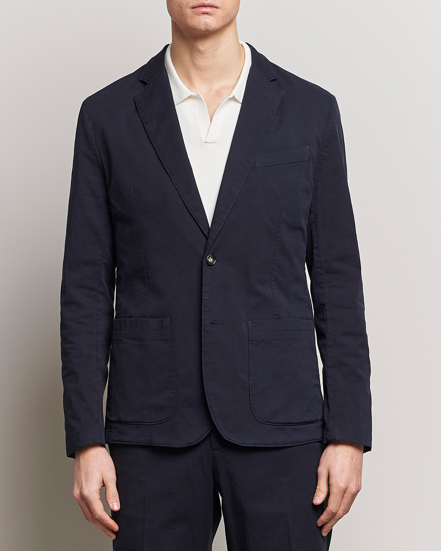 Heren | Katoenen blazers | J.Lindeberg | Elton Garment Dyed Cotton Blazer Navy