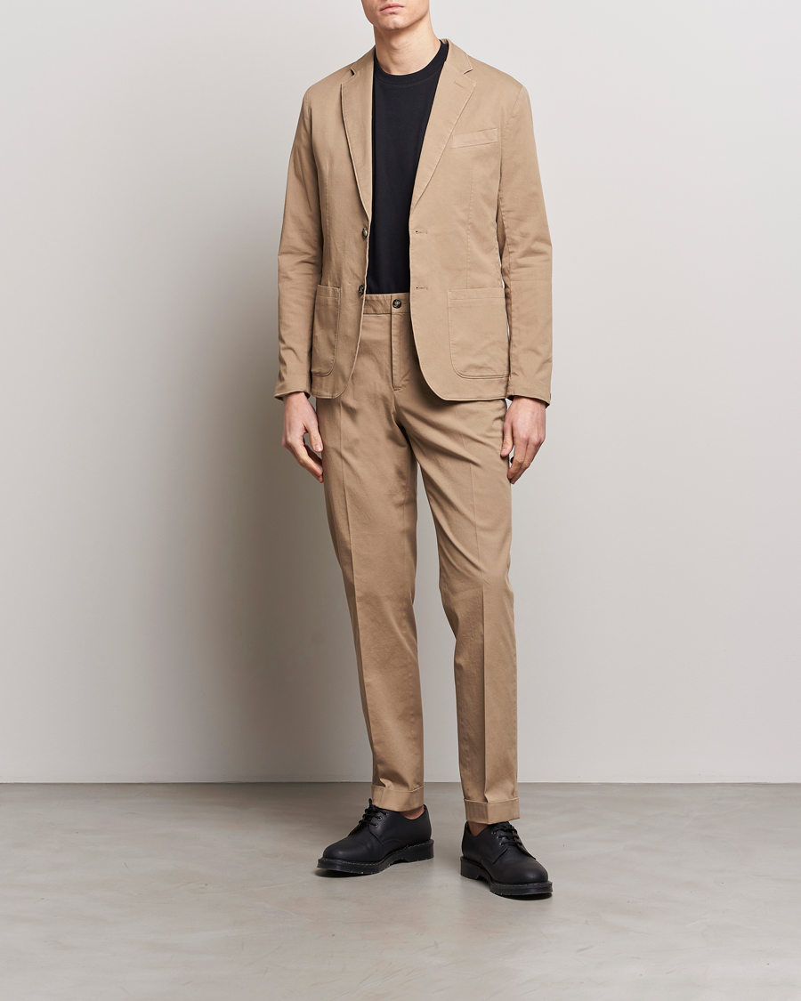 Heren | Blazers | J.Lindeberg | Elton Garment Dyed Cotton Blazer Batique Khaki