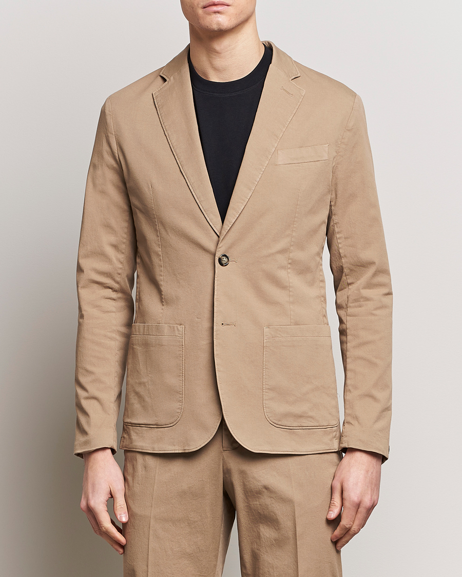 Heren | Katoenen blazers | J.Lindeberg | Elton Garment Dyed Cotton Blazer Batique Khaki