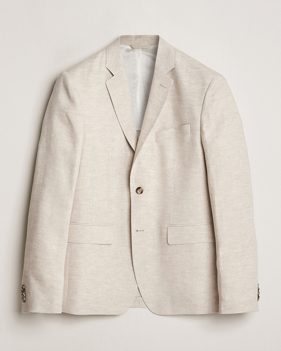 Heren | Blazers | J.Lindeberg | Hopper Super Linen Blazer Moonbeam