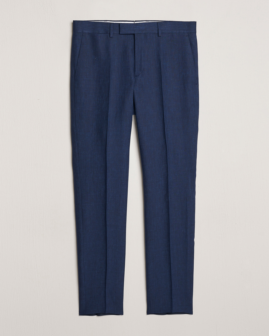 Heren | Broeken | J.Lindeberg | Grant Super Linen Trousers Navy