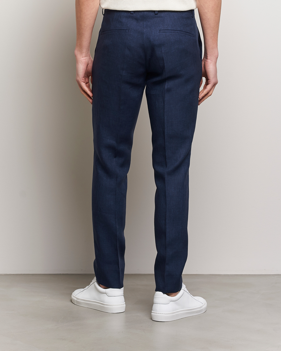 Heren | Broeken | J.Lindeberg | Grant Super Linen Trousers Navy