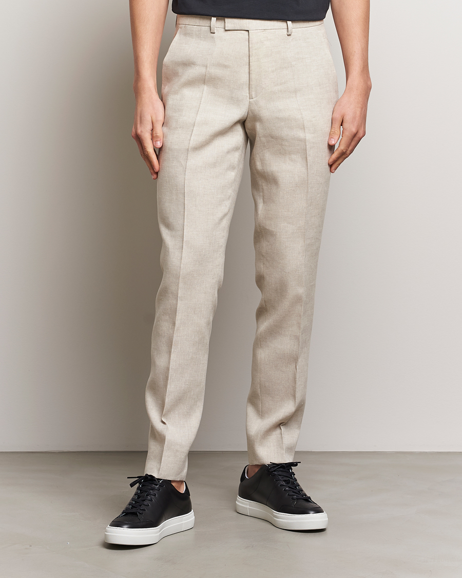 Heren | Afdelingen | J.Lindeberg | Grant Super Linen Trousers Moonbeam