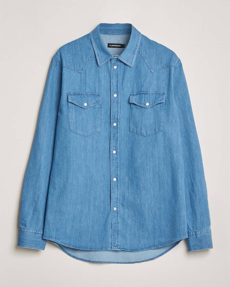 Heren | Overhemden | J.Lindeberg | Carson Denim Shirt Bijou Blue