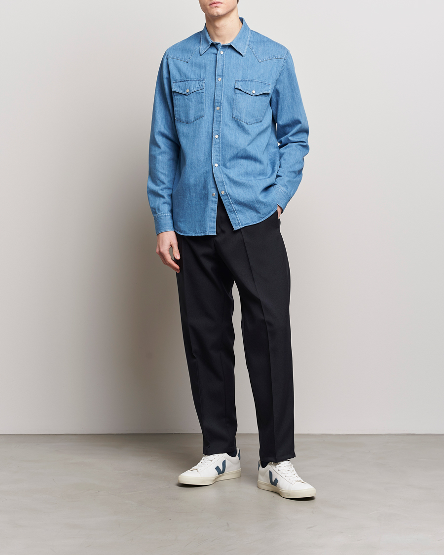 Heren | Overhemden | J.Lindeberg | Carson Denim Shirt Bijou Blue