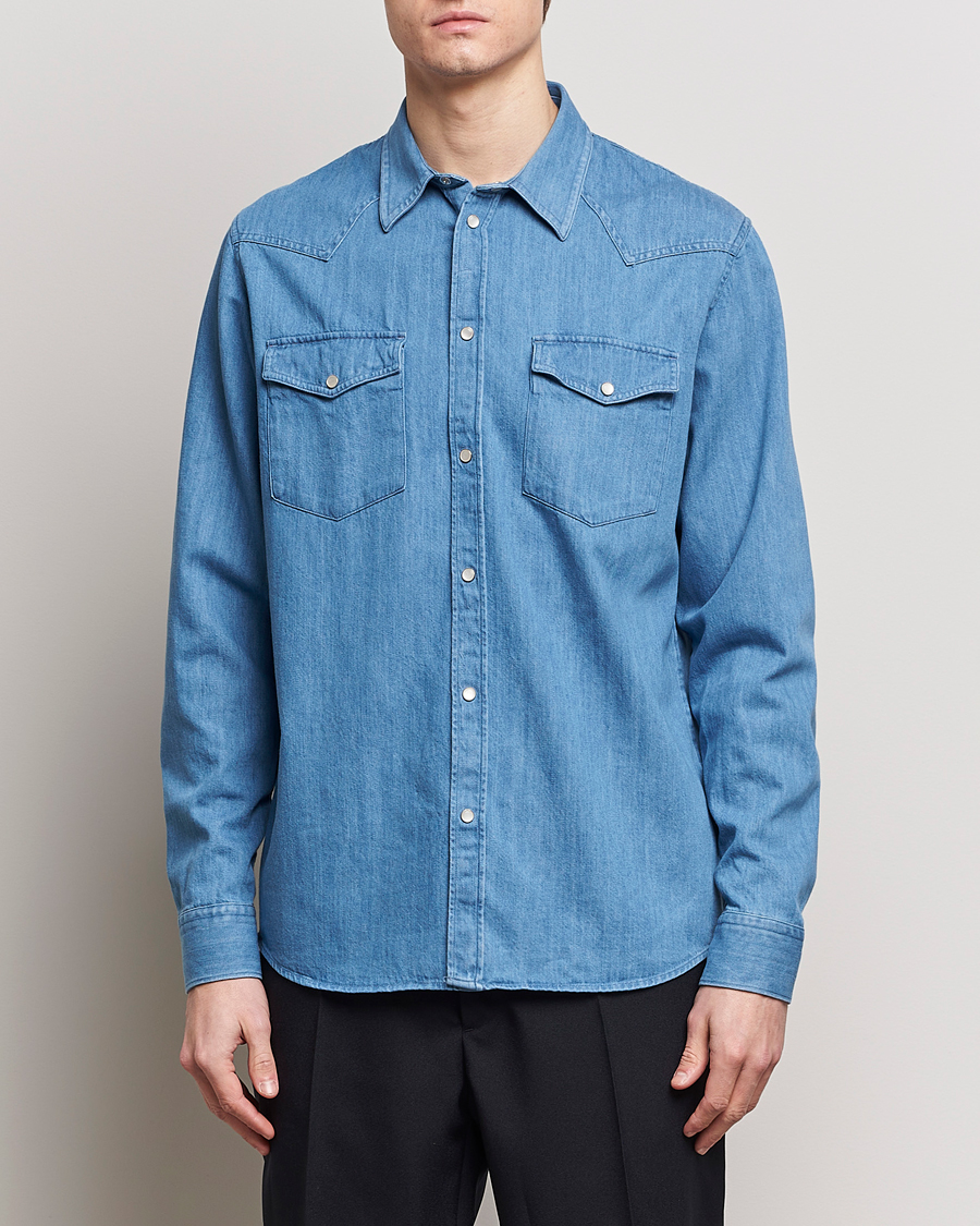 Heren | Overhemden | J.Lindeberg | Carson Denim Shirt Bijou Blue