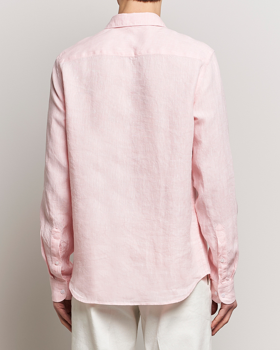 Heren | Overhemden | J.Lindeberg | Slim Fit Linen Melange Shirt Powder Pink
