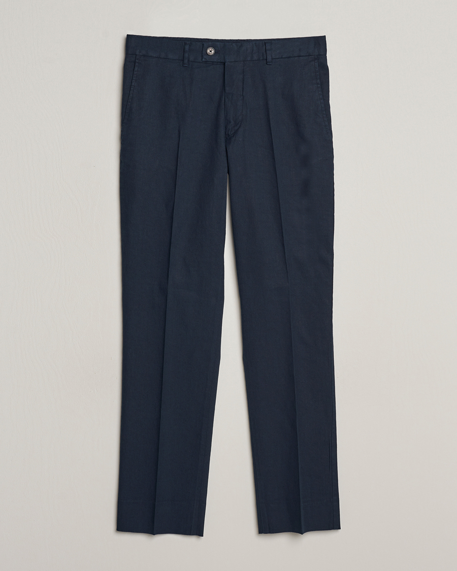 Heren | Broeken | J.Lindeberg | Lois Cotton/Linen Stretch Pants Navy