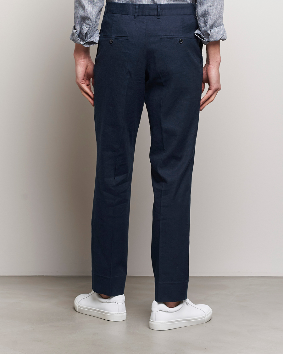 Heren | Broeken | J.Lindeberg | Lois Cotton/Linen Stretch Pants Navy