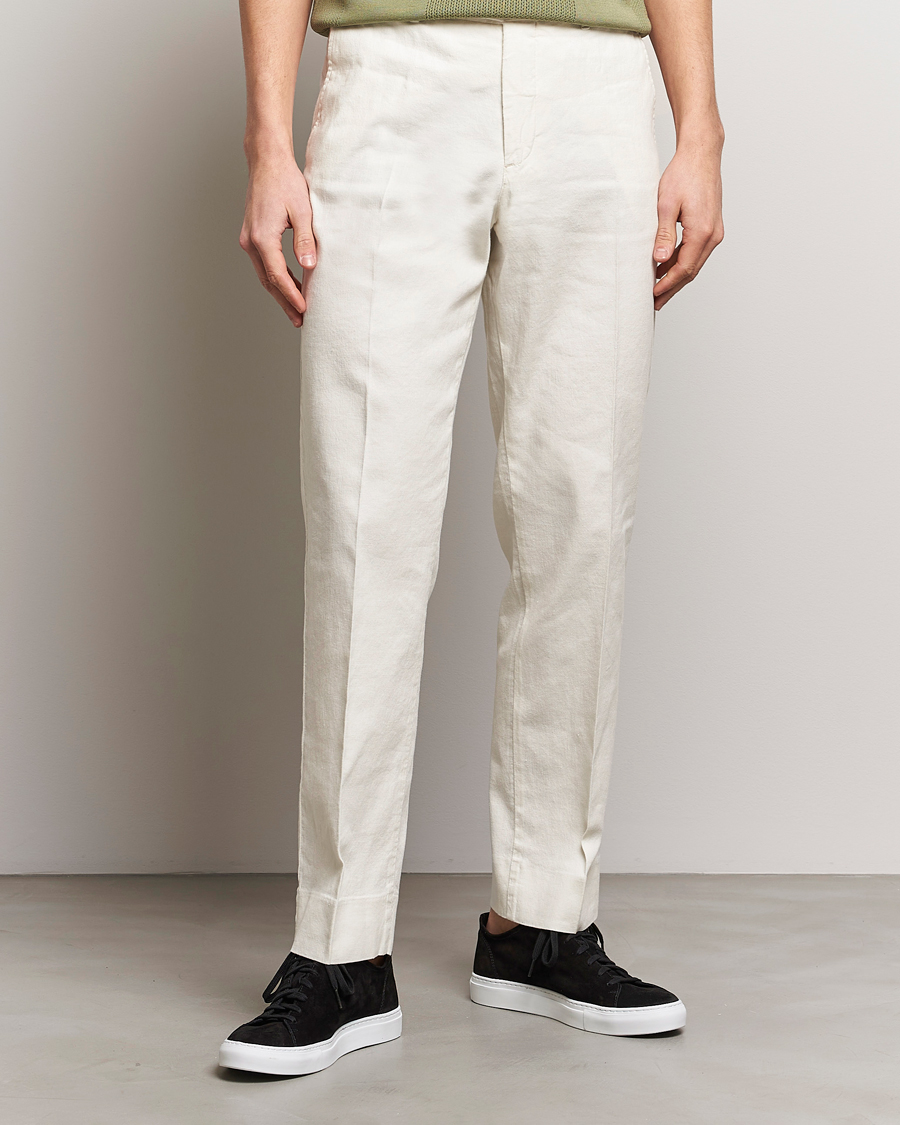 Heren |  | J.Lindeberg | Lois Cotton/Linen Stretch Pants Cloud White