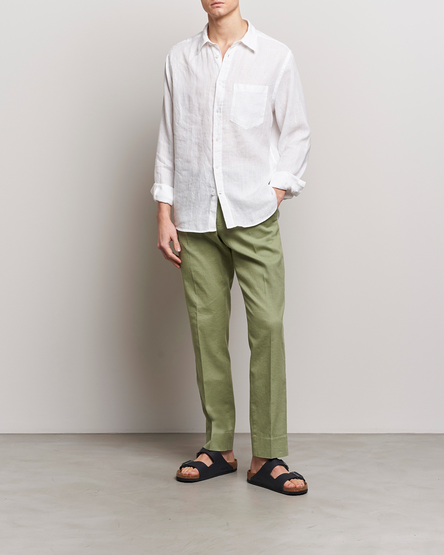 Heren | Broeken | J.Lindeberg | Lois Cotton/Linen Stretch Pants Oil Green