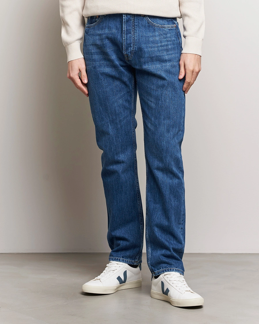 Heren | Blauwe jeans | J.Lindeberg | Cody Slub Regular Jeans Mid Blue