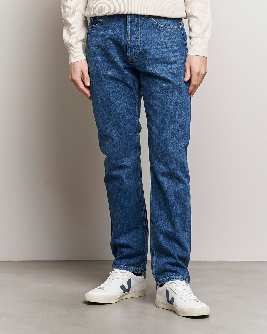 Heren | J.Lindeberg | J.Lindeberg | Cody Slub Regular Jeans Mid Blue