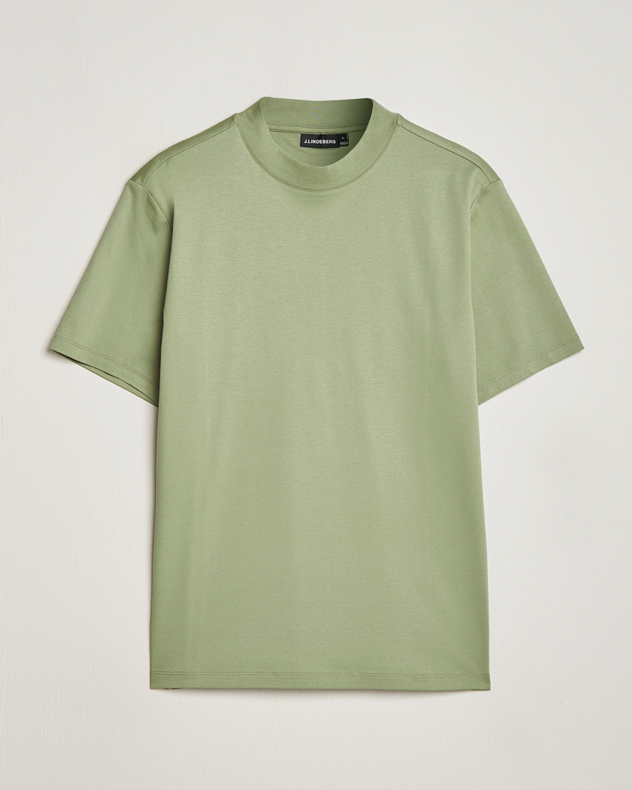 Heren |  | J.Lindeberg | Ace Mock Neck T-Shirt Oil Green