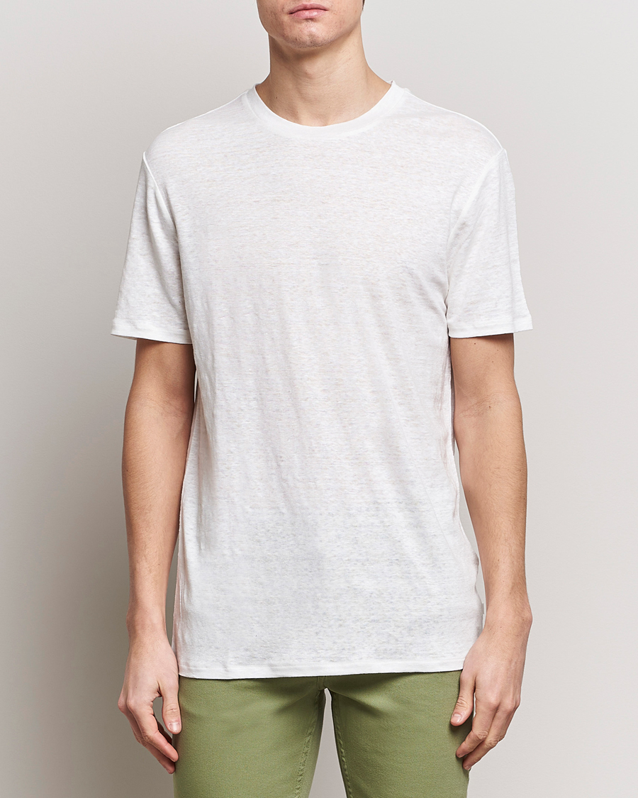 Heren | Business & Beyond | J.Lindeberg | Coma Linen T-Shirt Cloud White